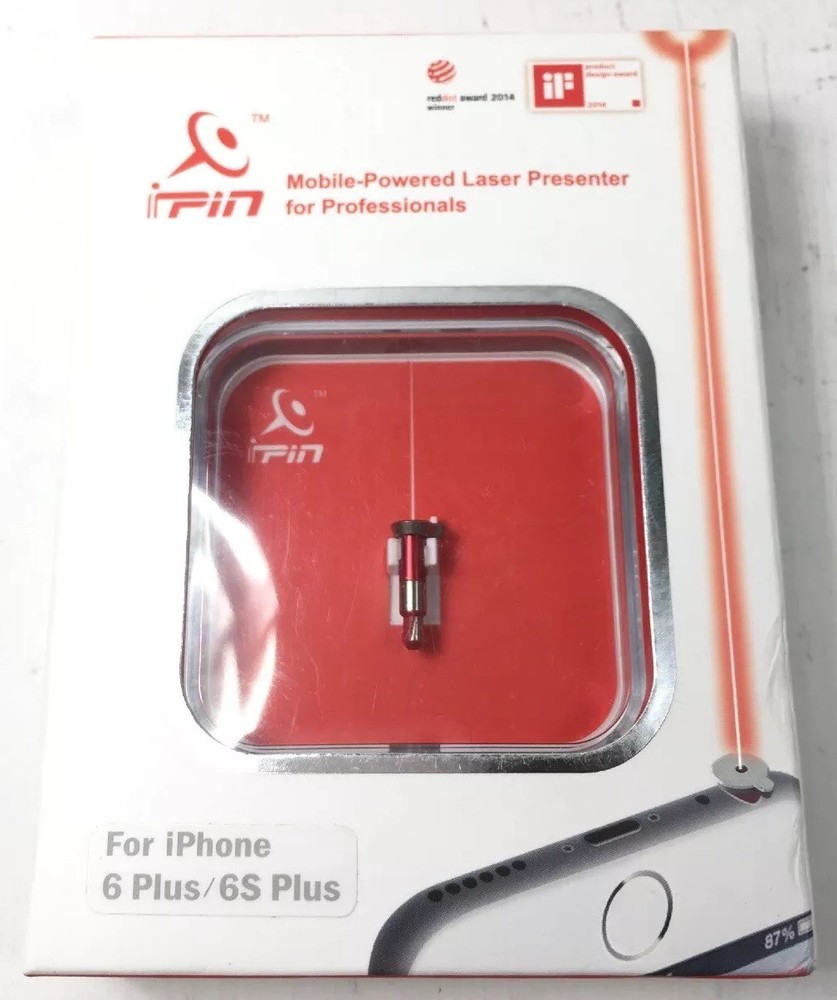 IPIN MOBILE-POWERED LASER POINTER ADD-ON PRESENTER IPHONE 6 Plus New iPin-R15101