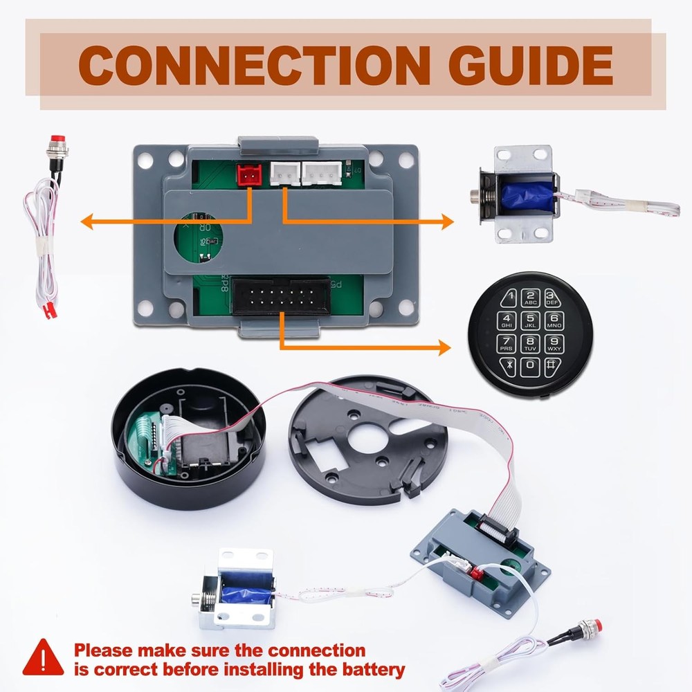 Gun Safe Lock Replacement with Solenoid Lock Electronic Safe Keypad Lock