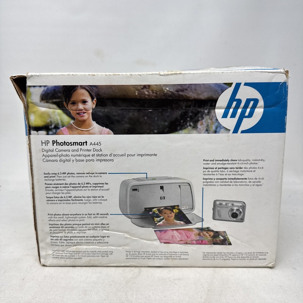HP Photosmart A445 Digital Camera M547 & Printer Dock A440 Complete Bundle (VB)