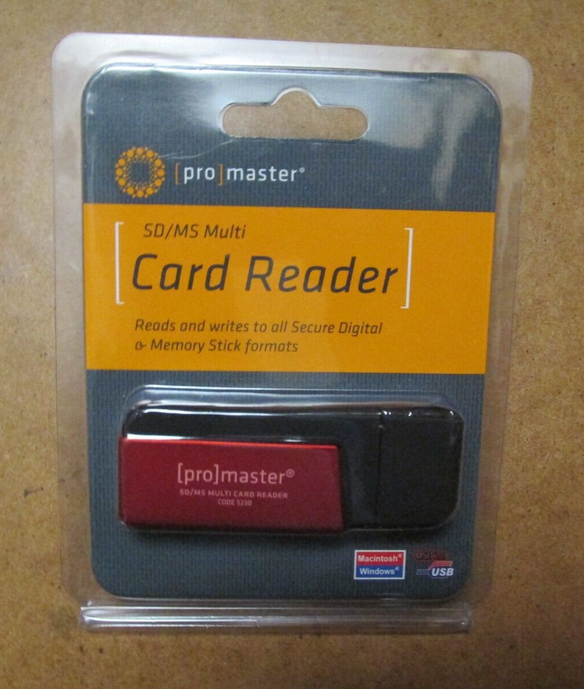 Pro Master SD/MS Compact Multi Card Reader Code 5230 USB Stick Style