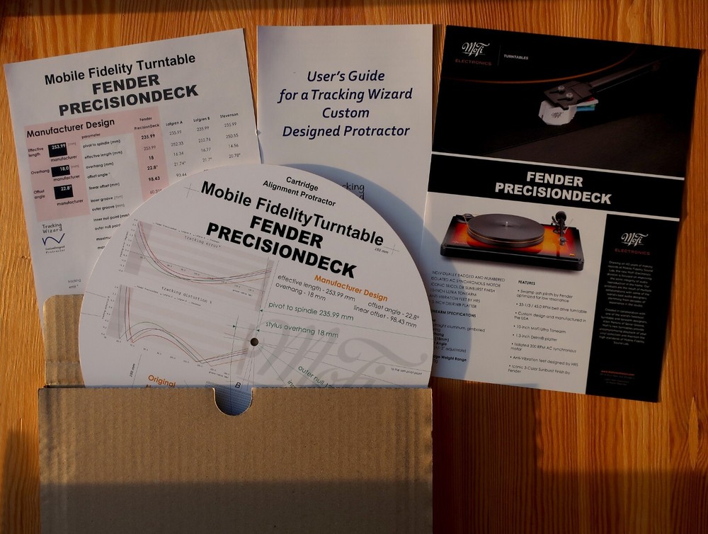 MoFi Fender PrecisionDeck Turntable Tonearm Cartridge Alignment Protractor