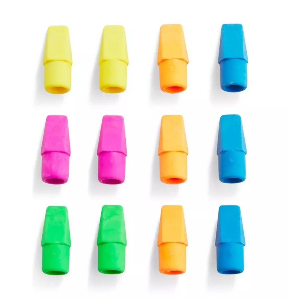 Staples Erasers Assorted Colors Dozen (771352)