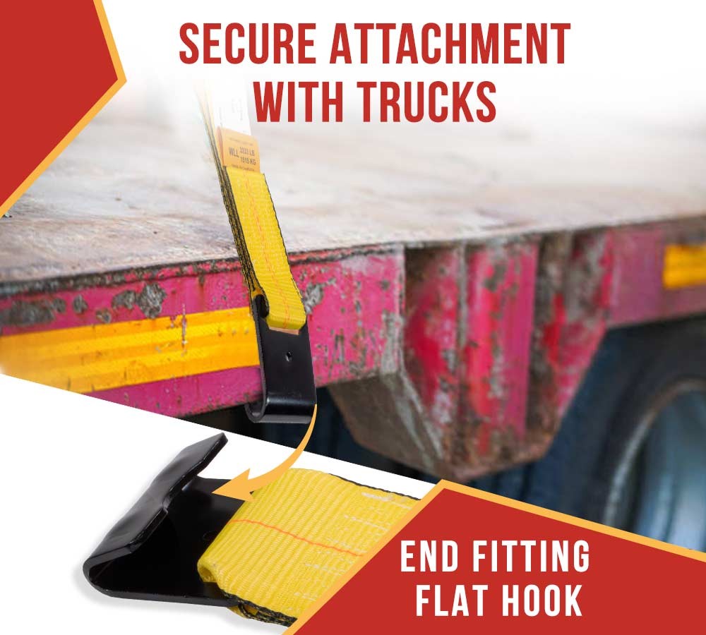 10PK 4"x11" Replacement Fixed End Tie Down Strap w/Flat Hook & Bolt Loop 5400lbs