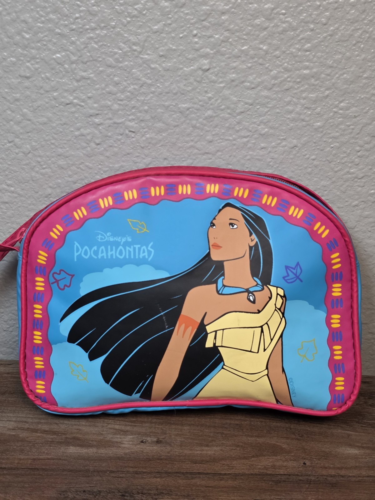 Vtg 90s DISNEY Pocahontas Kids Purse Bag Princess Vinyl By Pyramid Toy Costume