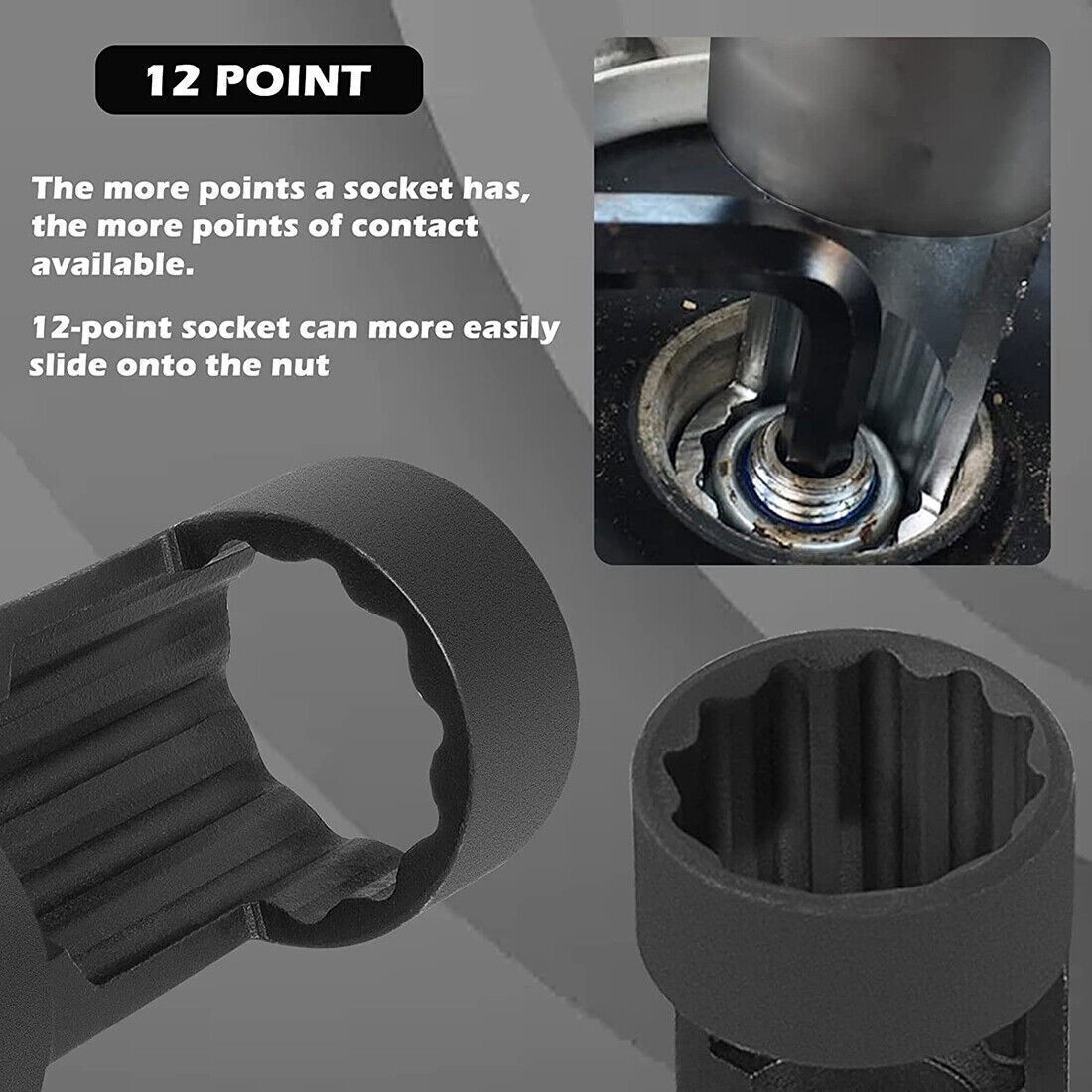 1/2" Drive Suspension Shock Tool Strut Nut Socket Set 18mm 19mm 21mm 22mm 24mm