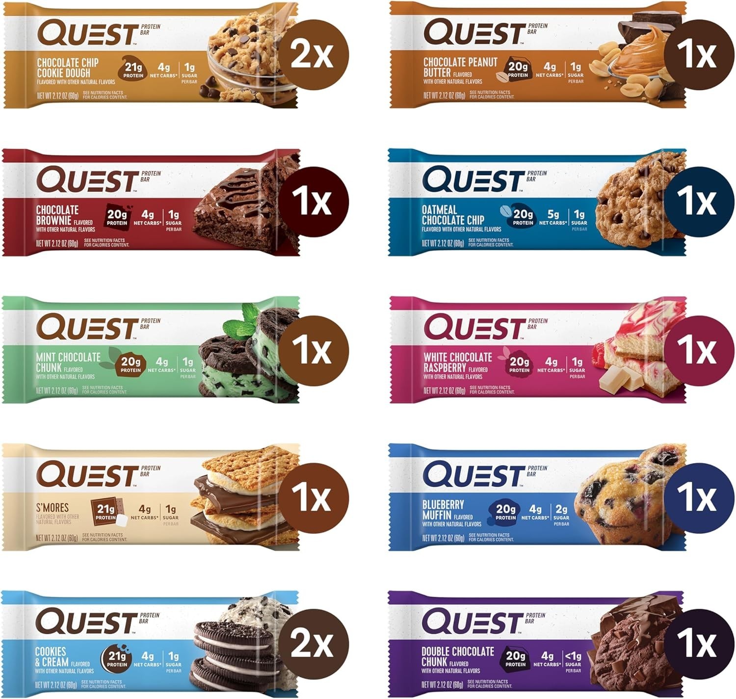 Quest Ultimate Protein Bars Variety Pack 24Ct High Protein Lot of 2