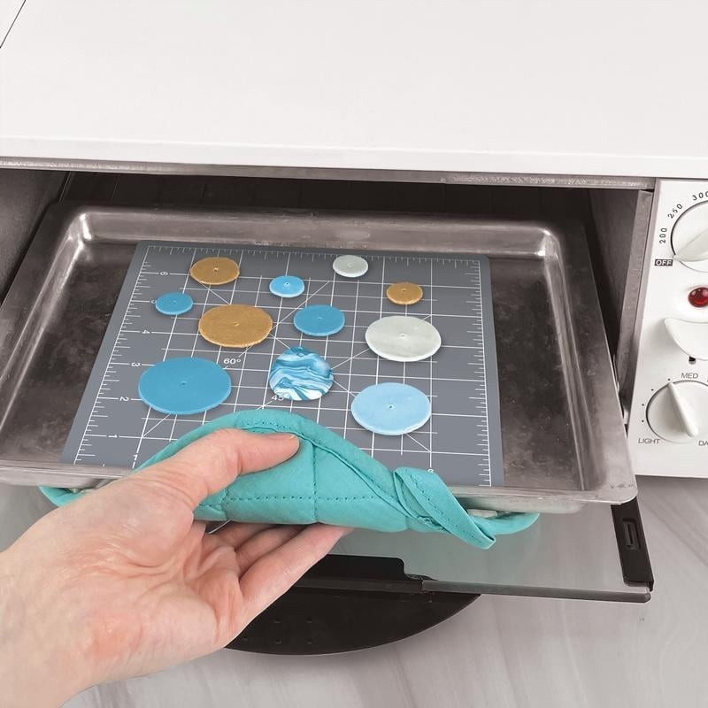 Polymer Clay Non-Stick Baking Mat Oven Safe Work Surface W/ Measuring Grid New