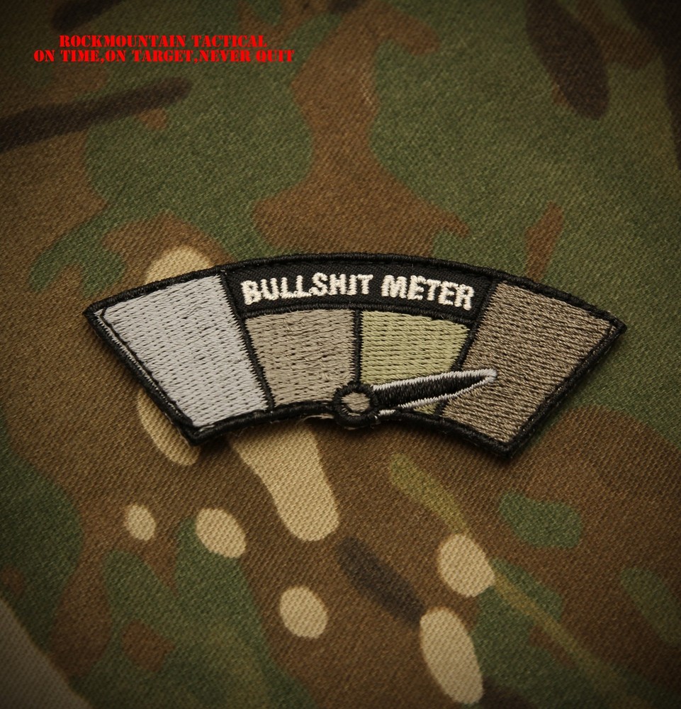 Morale Patch Nylon - BULL SHI** METER Patch SWAT pattern - Custom - NEW