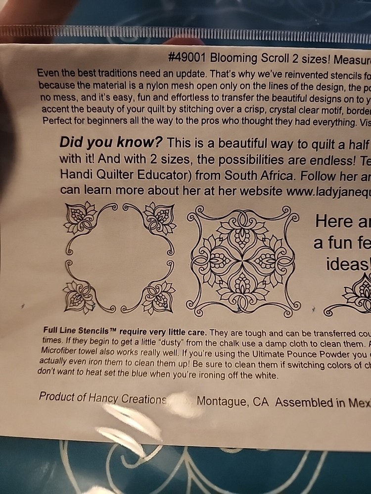 Full Line Stencil #49001 Blooming Scroll Elegance Reusable
