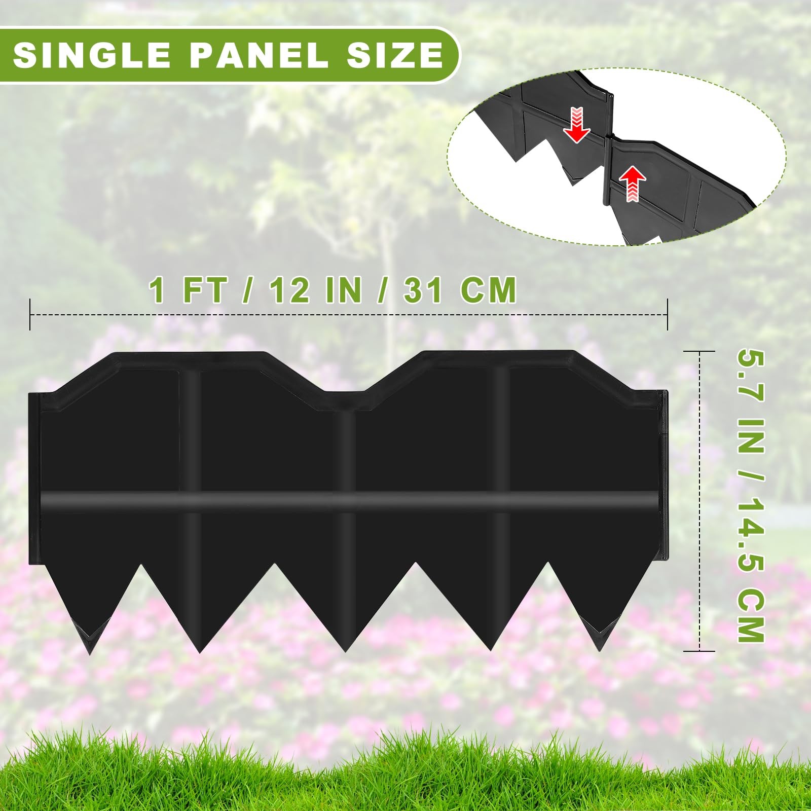 Landscape Edging, No Dig Interlocking Garden Edging Border for Landscaping, F...