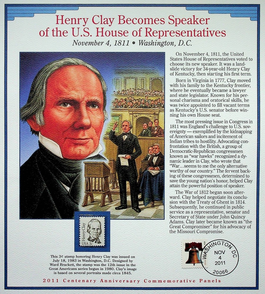 Henry Clay Becomes Speaker Stamp Panel • 2011 Centenary