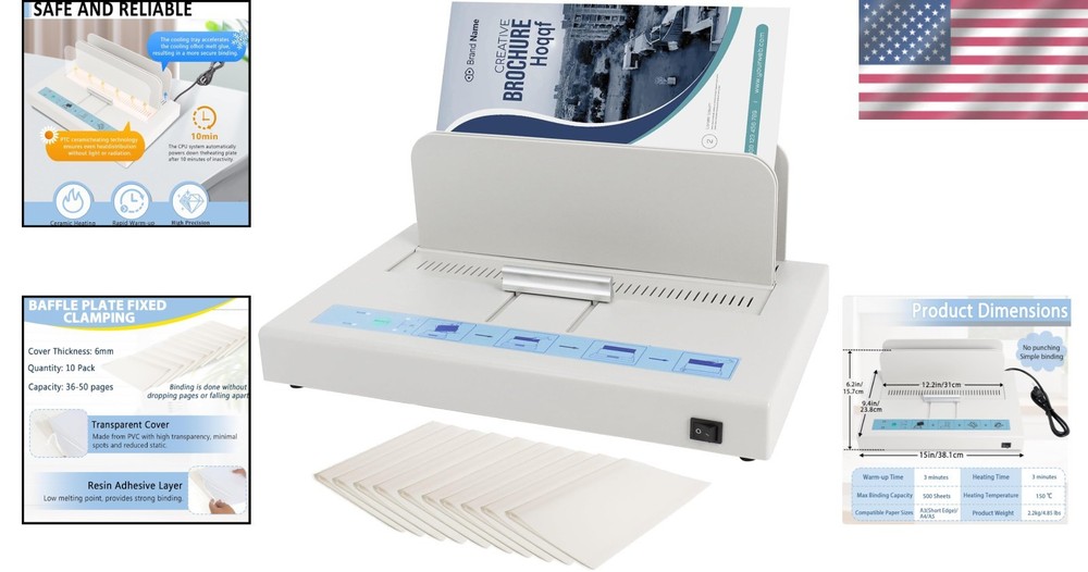 User-Friendly Thermal Binding Machine: Reliable 500 Sheet Binder for Any Project