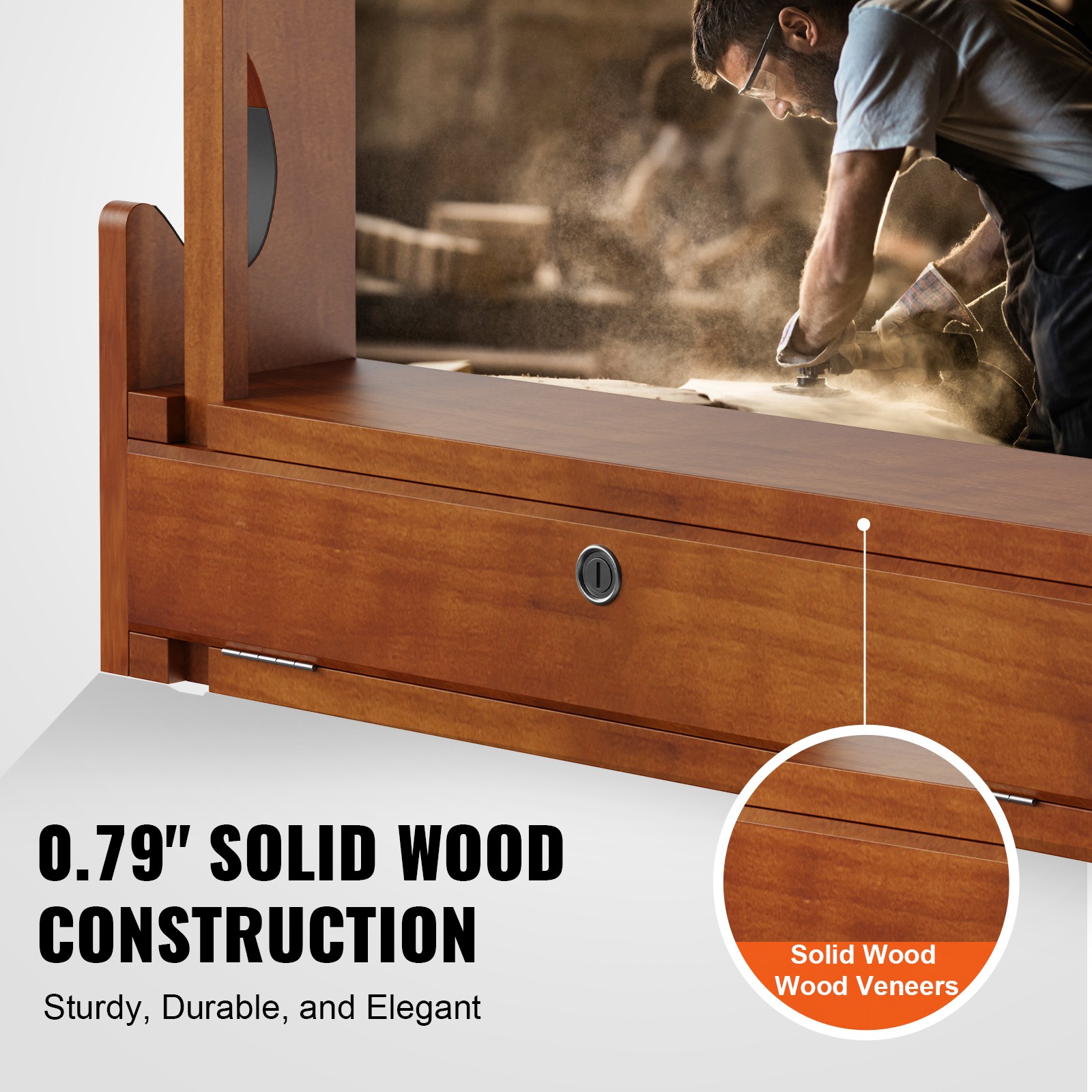 VEVOE Gun Rack 4-Slot Wood Gun Rack Wall Mount Gun Display Rack holds 4 Rifles