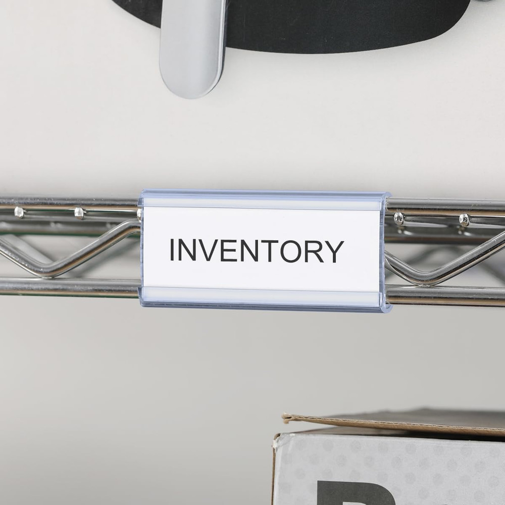 100Pcs Wire Shelf Label Holders with 100Pcs Label Paper Inserts, Plastic Wire Ra