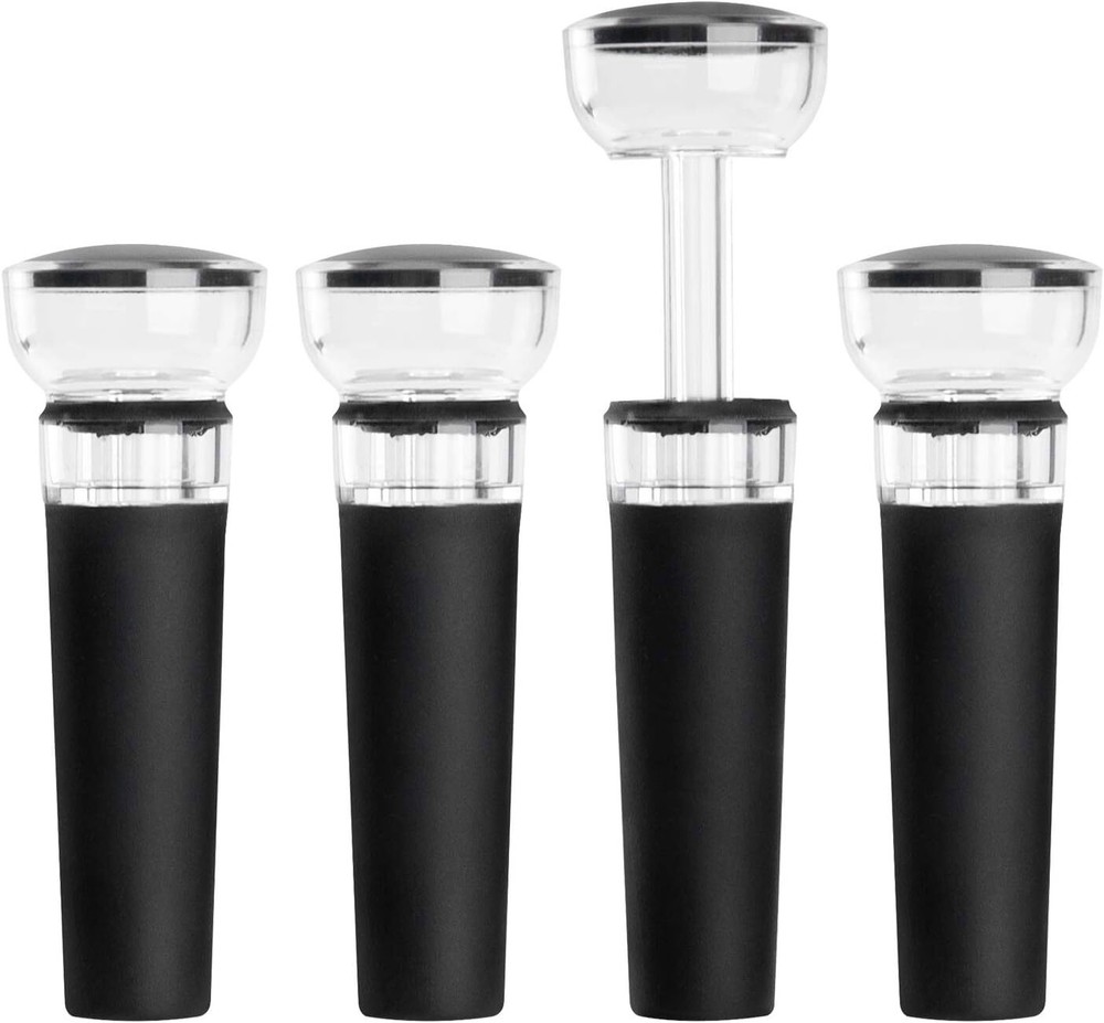 4 Pack Vacuum Wine Stoppers Reusable Silicone Seal