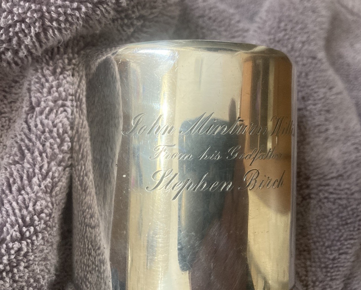 Tiffany & Co. Antique Sterling Silver Cup with Monogram 7.3 Oz