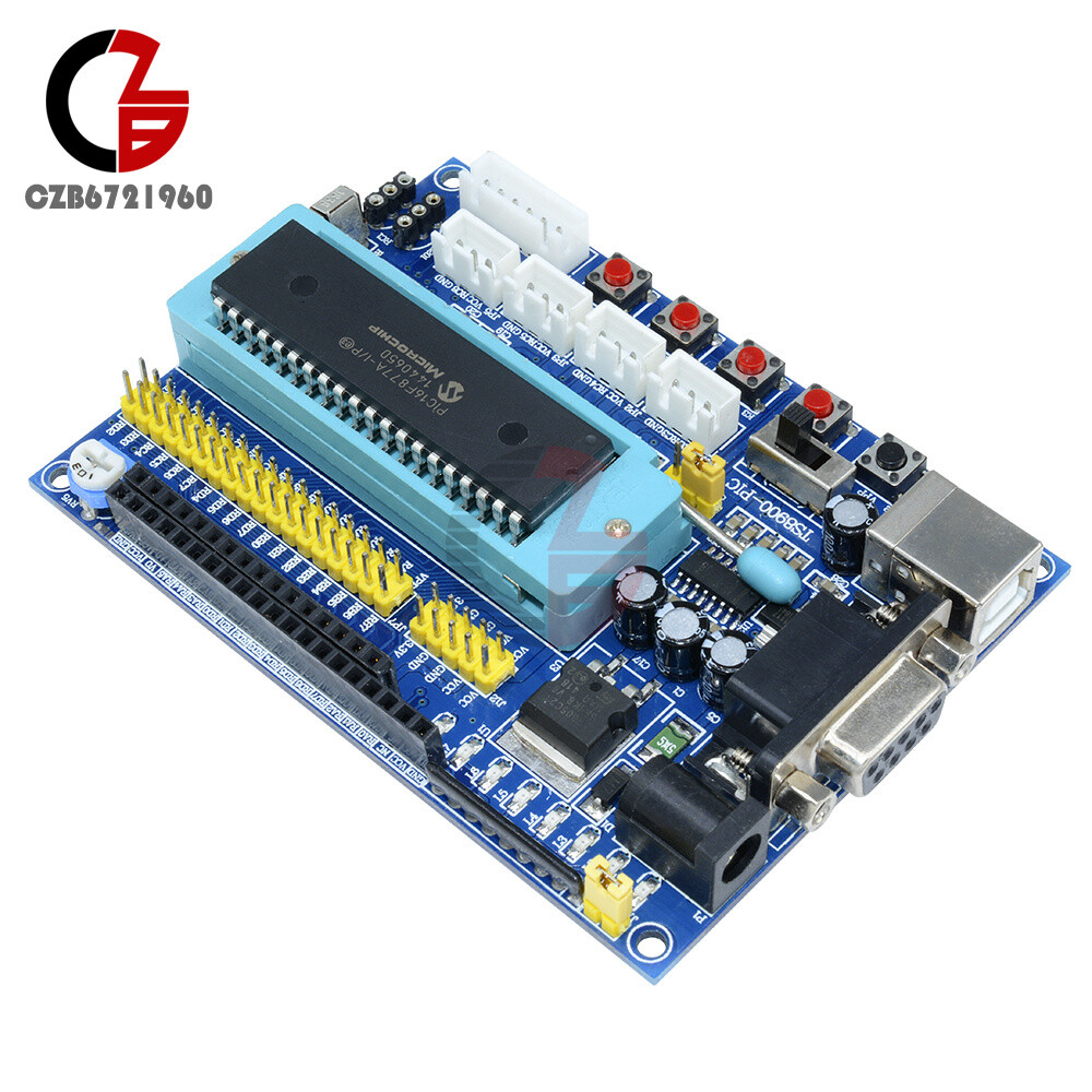 PIC16F877A PIC Microcontroller Development Board USB 12V DC Power ICSP Interface