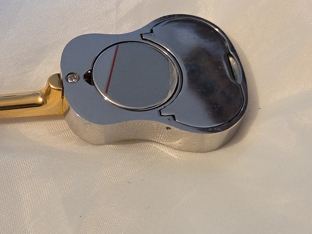 Elgin Quartz Miniature Gold Tone Guitar Clock Works
