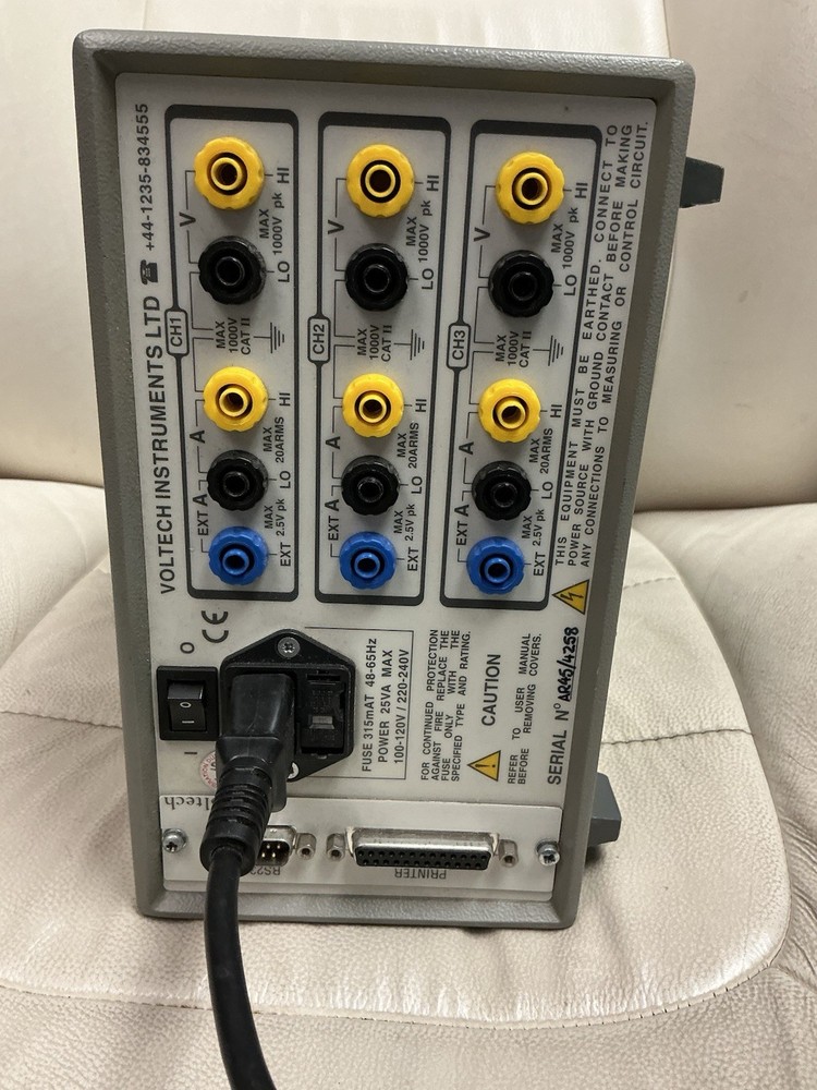 VOLTECH PM300 THREE PHASE POWER METER ANALYZER Tested As Pictured
