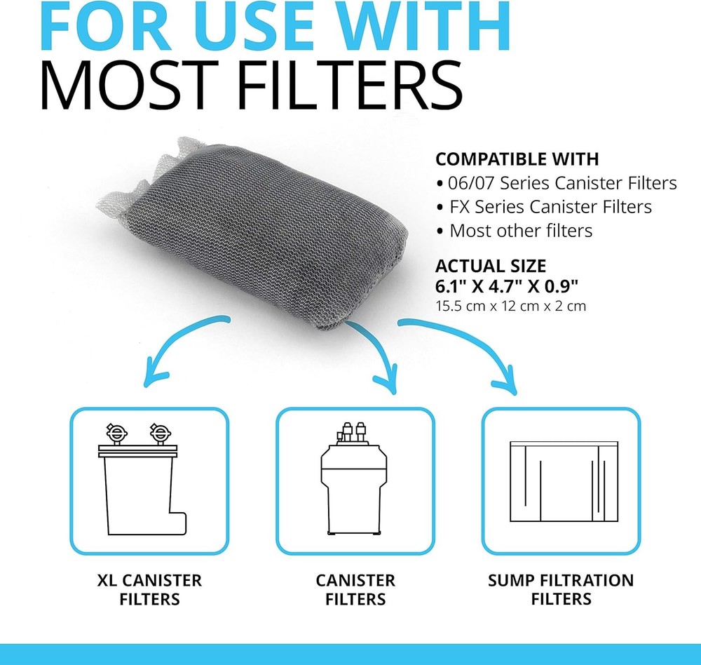 Premium Carbon Filter Media Inserts for Aquariums - 100 Count
