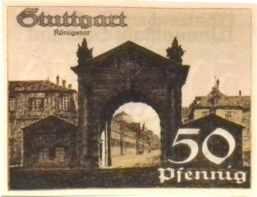 1921 Germany STUTTGART 50 Phennig Notgeld / Banknote UNC