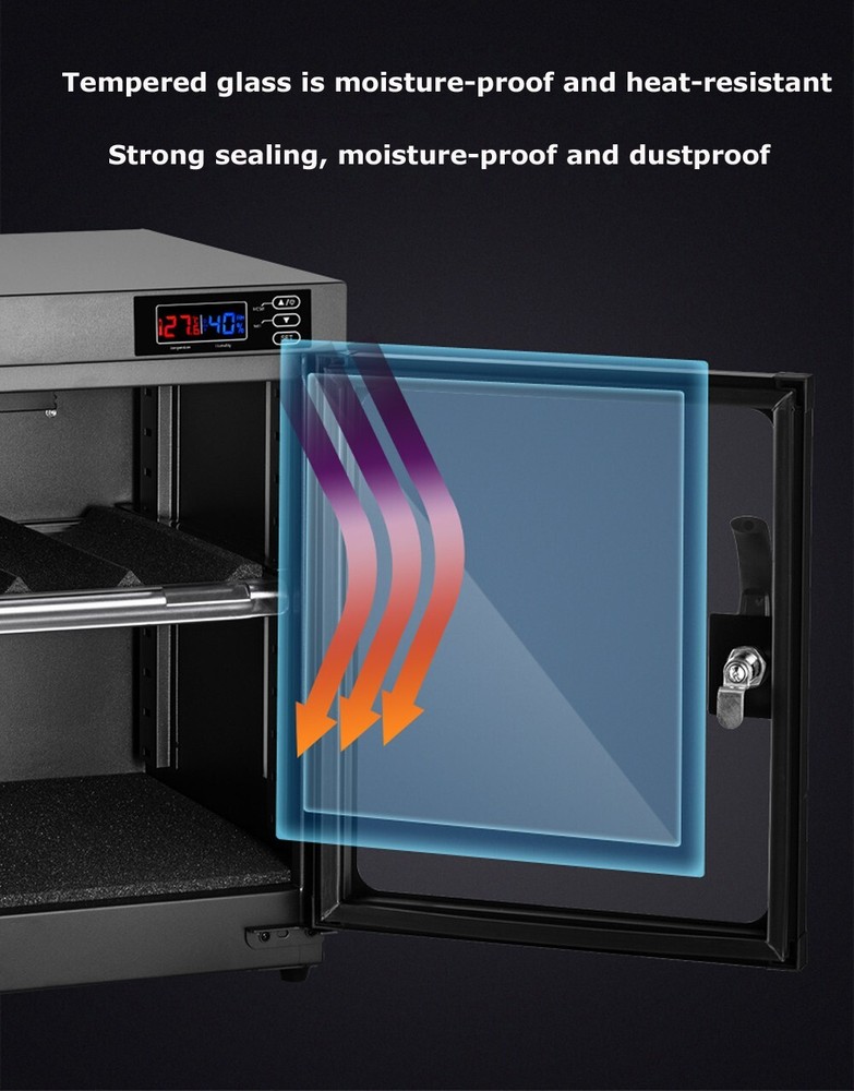 Techtongda 100L 5 tiers Digital Control Camera & Lens Dehumidify Storage