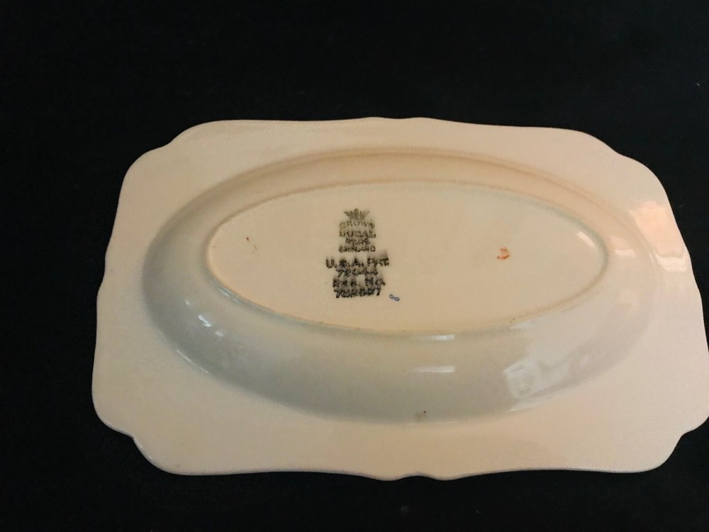 CROWN DUCAL A1476 RECTANGULAR RELISH TRAY C1920s-30s FRUIT PATTERN ENGLAND EXCON
