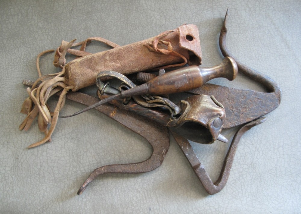 Primitive Antique Tools w/Stone.
