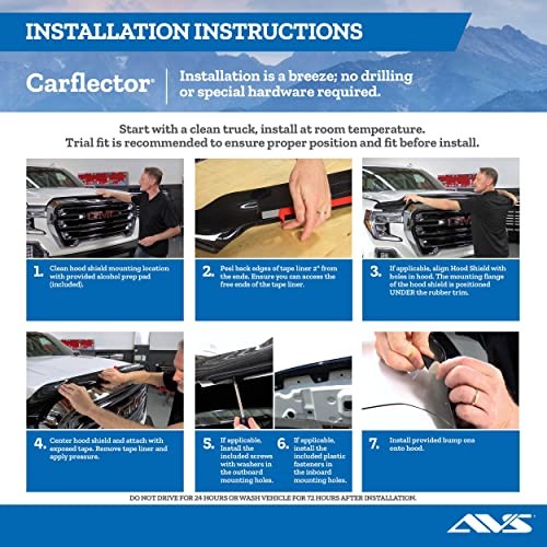 [AVS] Carflector Hood Shield / Protector | Fits 2011 - 2014 Mazda 2 | Medium