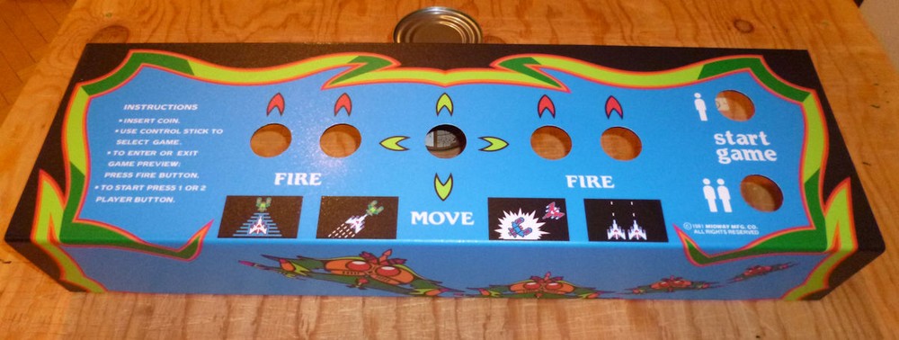 Multicade Galaga Control Panel Overlay without trackball