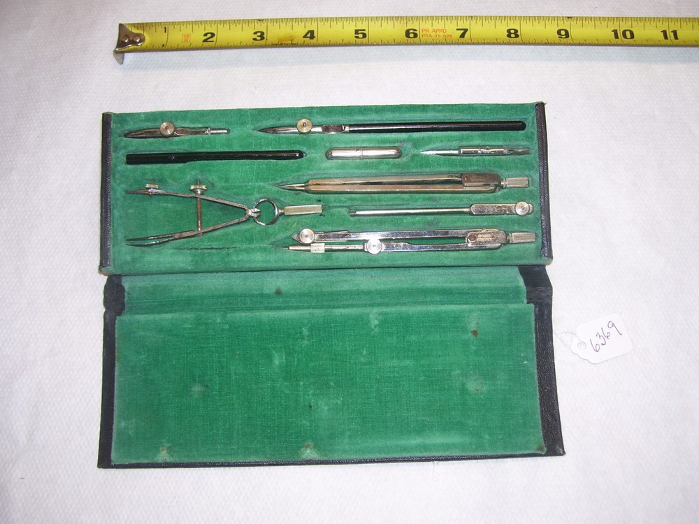 Drafting Set, Vintage SCHOENNER (9) Piece Drafting Set, Germany