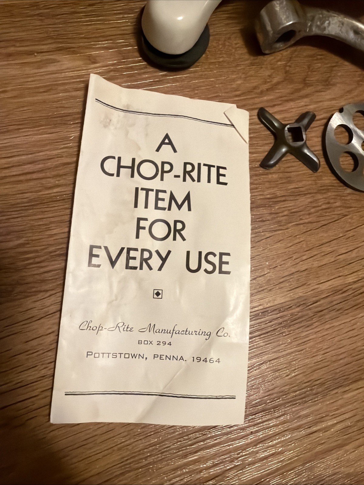 Chop-Rite MFG #1 Meat & Food Chopper Clampless Counter Top Tool In Box USA Made