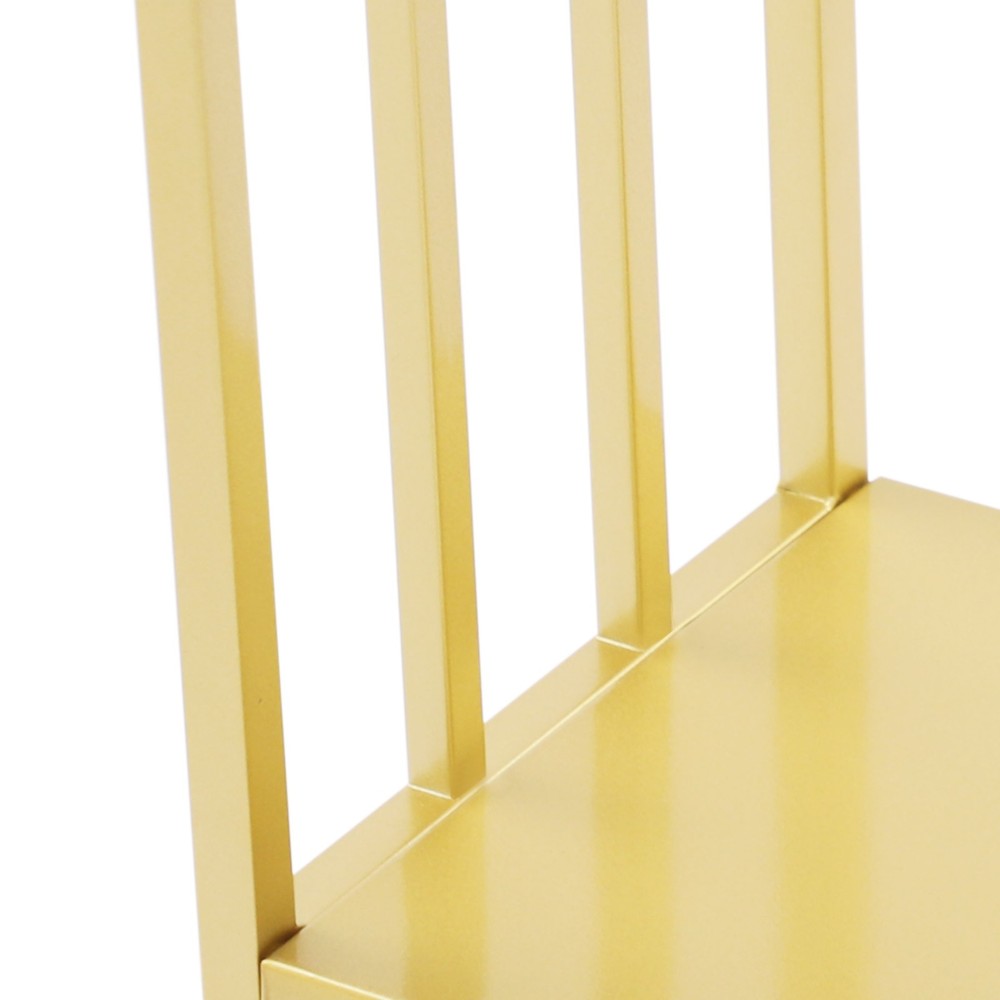 Open Shelf Bookcase, 3-Tier Display Rack, Gold, Baking Paint, Floor Mount