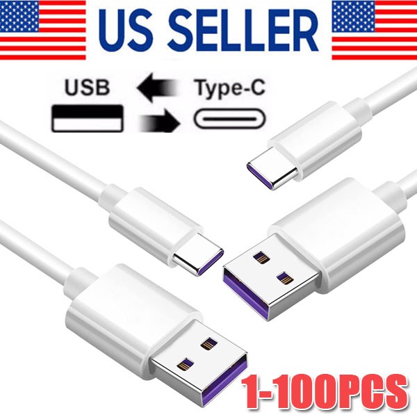 USB Type C Data Cable 5A Fast Charging USB-A to USB-C Charger lot Cord For Phone
