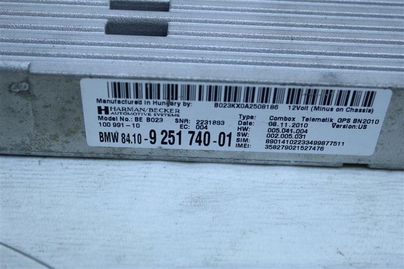 Used Telematics Interface Module fits: 2011 Bmw 535I Communication telematics co