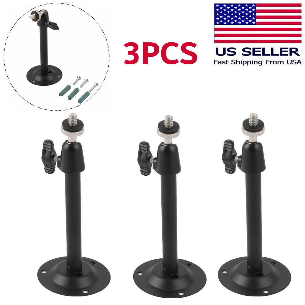 3PCS Metal Security Housing Mount Bracket for CCTV Camera Black