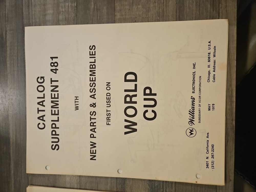 WILLIAMS-WORLD CUP-INSTRUCTION MANUAL-ELECTRONIC COMPONENTS 1978
