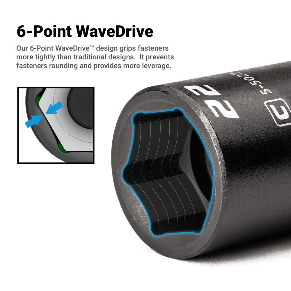 Deep Impact Socket, 1/2-Inch Drive, 6-Point, Metric (12 mm)