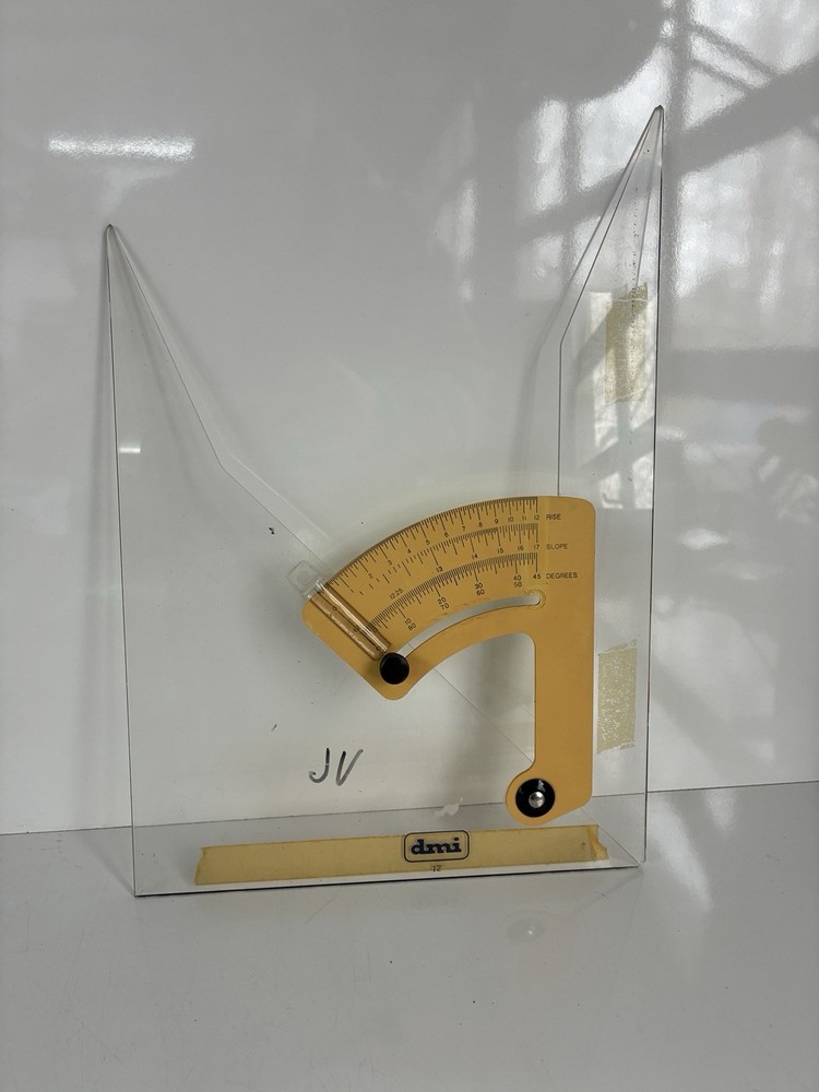 vintage DMI adjustable drafting triangle or angle finder tool 12”