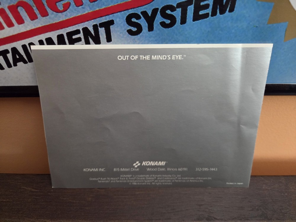 Early Nes Konami Insert KON-NES-US