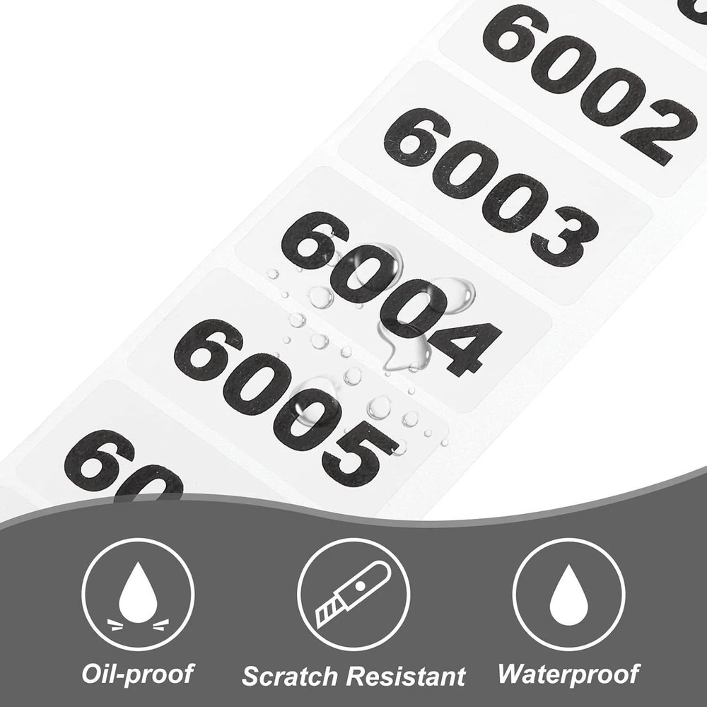 500 Numbered Labels 2x1 Roll Consecutive Stickers Inventory Tags Perforated