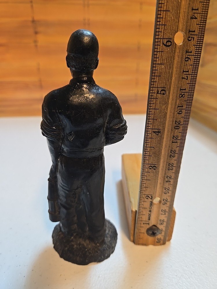Vintage Handcrafted Coal Miner Figurine; Compressed Coal/Anthracite
