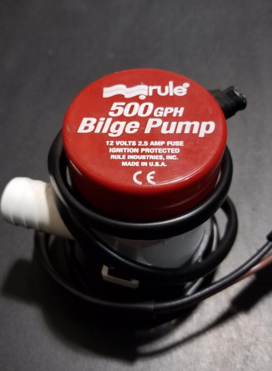 Rule Bilge Pump 500 GPH Marine 12V DC 3/4" Hose Submersible  MADE IN USA   NOS