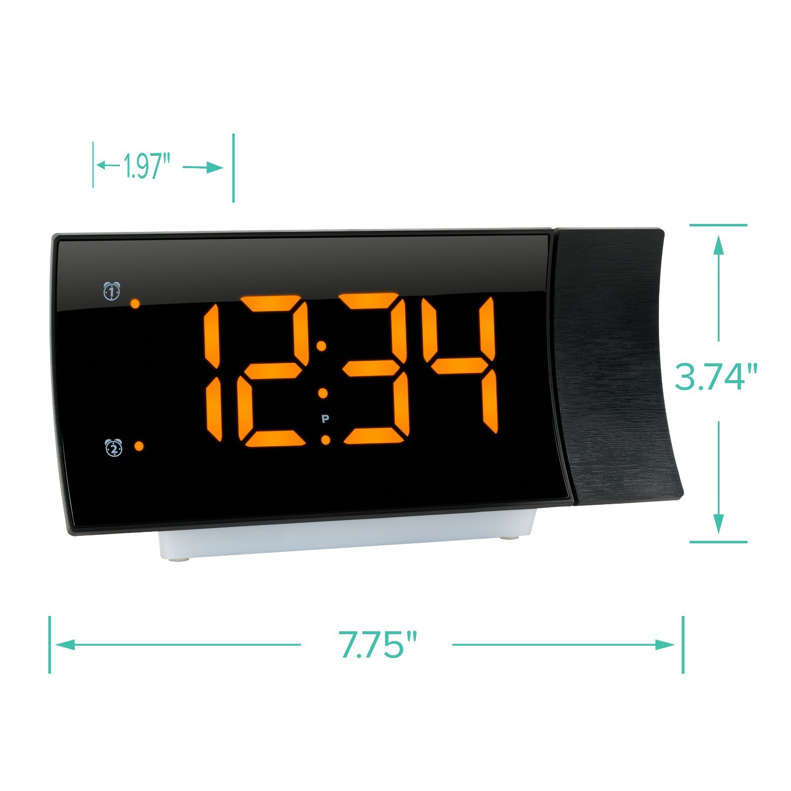 817-83957 La Crosse Technology Curved LED Projection Alarm Clock with FM Radio