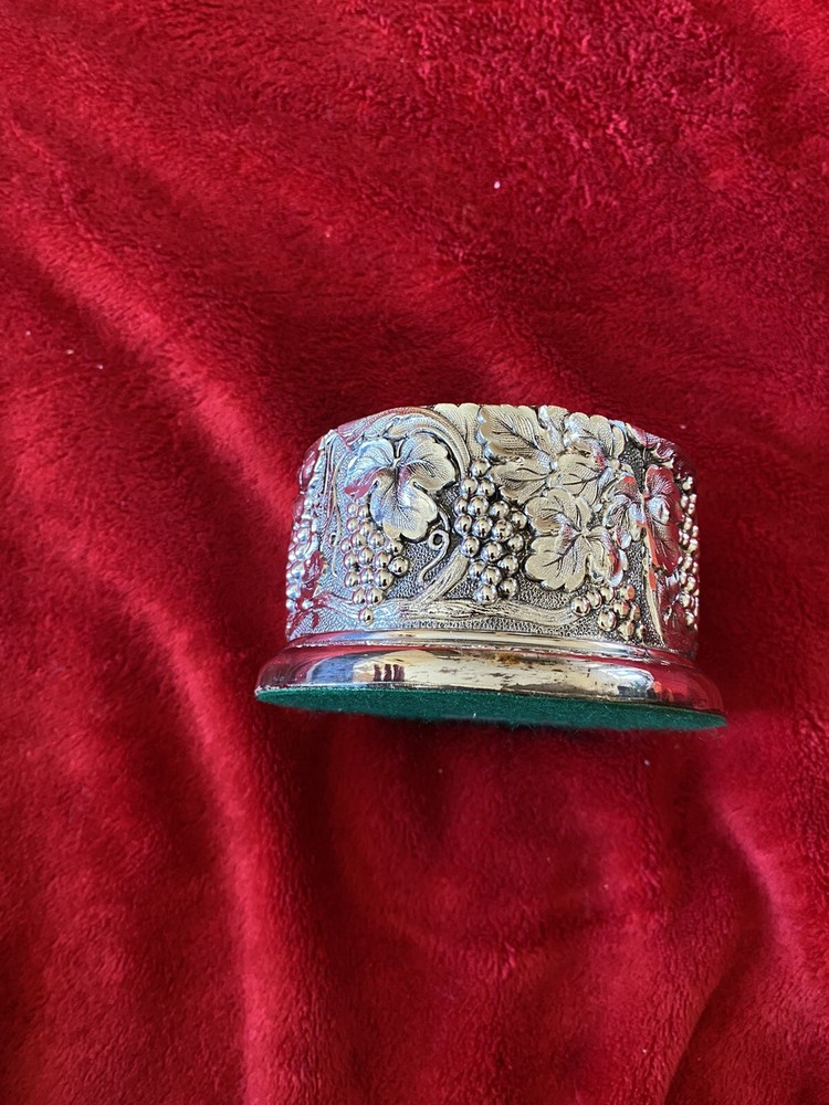vintage silver wine coaster