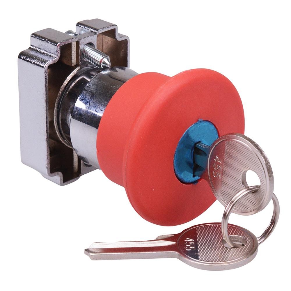 Techna PtecMetMushK40 Key Release 40mm Emergency Stop Button Switch