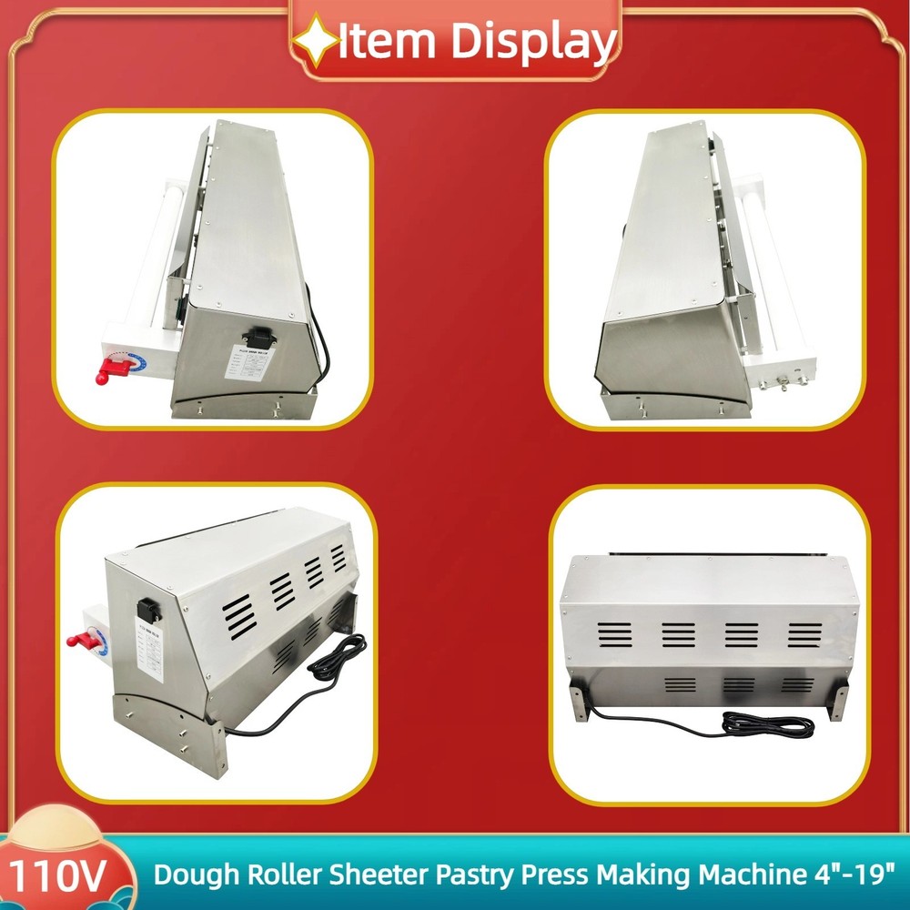 110V 450W Electric Pizza Maker Dough Roller Sheeter Pastry Press Machine