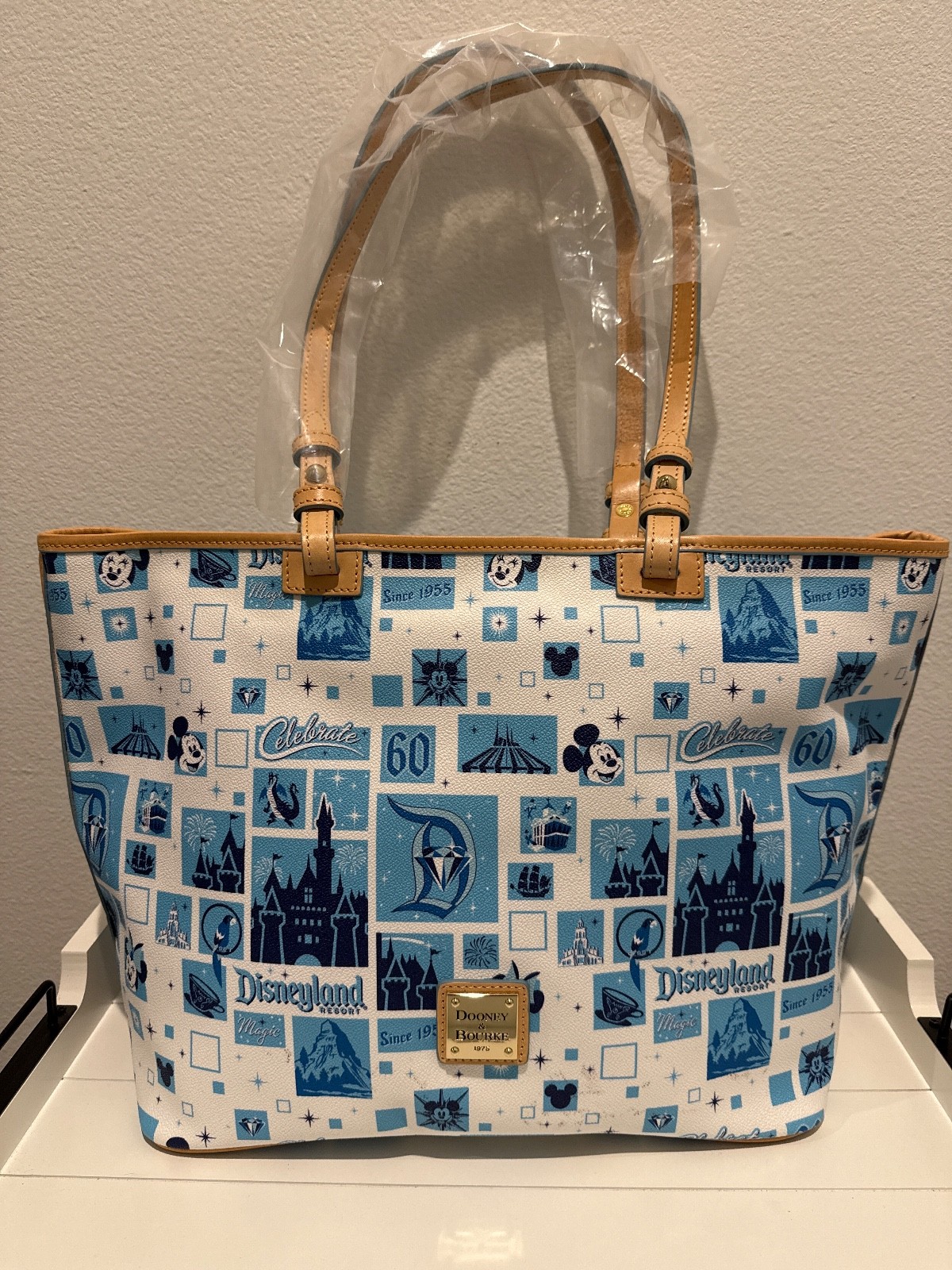 NWT! Disney Parks Dooney & Bourke Disneyland 60th Anniversary Large Tote Bag