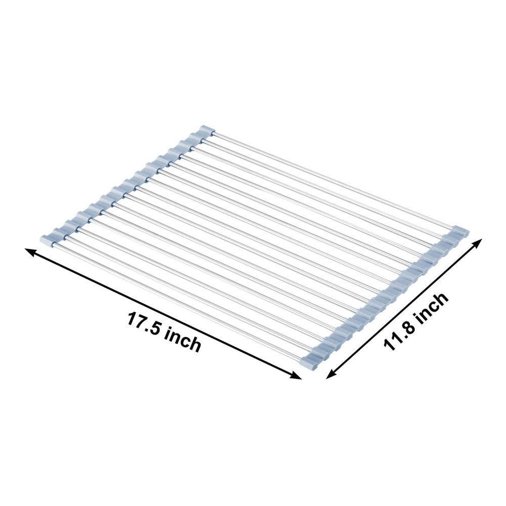 MECHEER Over The Sink Dish Drying Rack, Roll Up Dish Drying Rack Kitchen Dish...