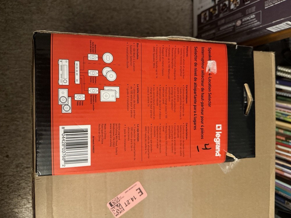 LEGRAND SPEAKER SELECTOR AU1100, SPEAKER LEVEL 4 LOCATION SWITCH